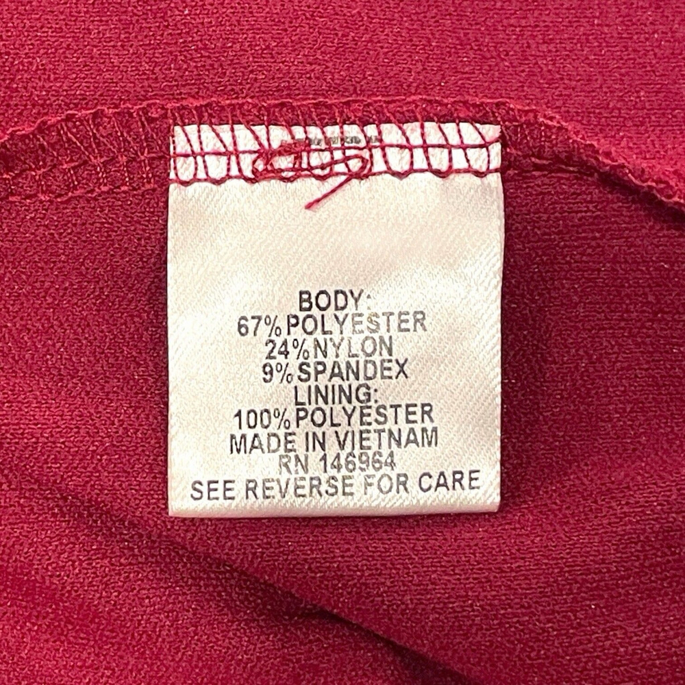 NWT Signature by Robbie Bee Womens XL Sheath Dress Red Velvet Split Bell Sleeve - Picture 10 of 16